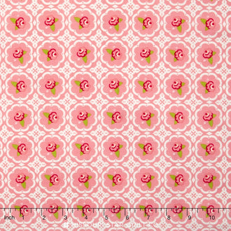 Hello Gorgeous - Gorgeous Rose Grid Pink Yardage