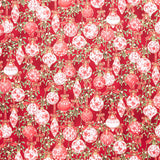 Holiday Flourish - Festive Finery - Candy Cane ColorstoryOrnaments Cranberry Yardage Primary Image