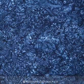 Tonga Batiks Wide - Indigo Dreams Feather Paisley Pacific 106" Backing
