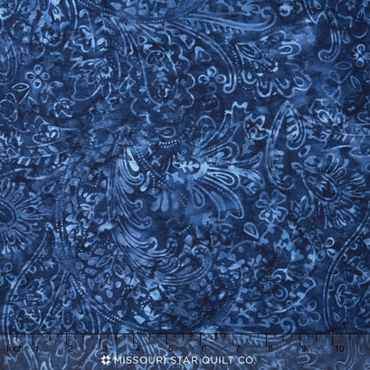 Tonga Batiks Wide - Indigo Dreams Feather Paisley Pacific 106" Backing
