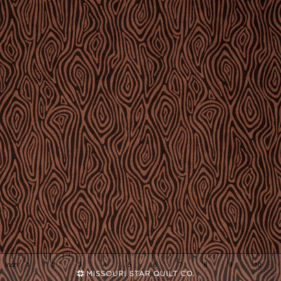 Burly Beavers - Moire Woodgrain Walnut Yardage