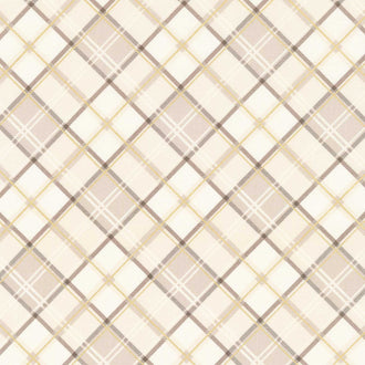 Shades Of Autumn - Plaid Cream Metallic Yardage