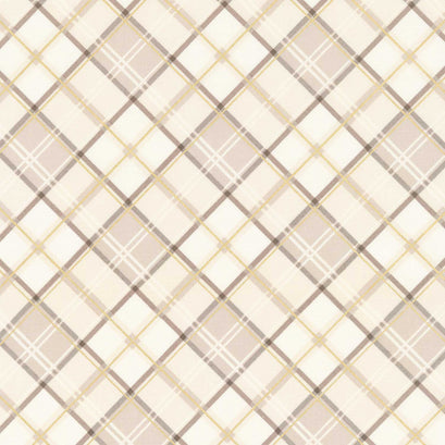 Shades Of Autumn - Plaid Cream Metallic Yardage