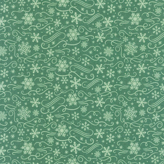 The Magic Of Christmas - Snowflakes Green Yardage