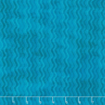 Calypso III - Waves Teal Yardage Primary Image