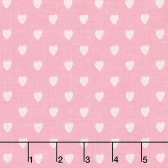Love Story - Hearts Pink Yardage