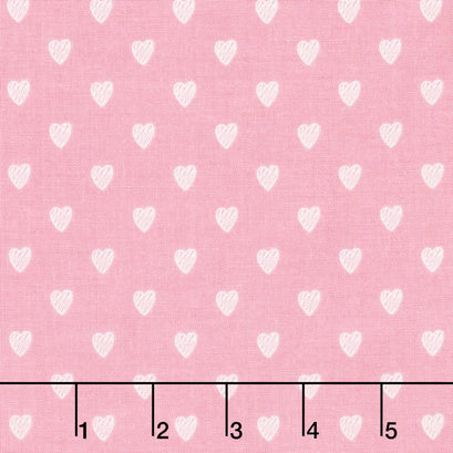 Love Story - Hearts Pink Yardage