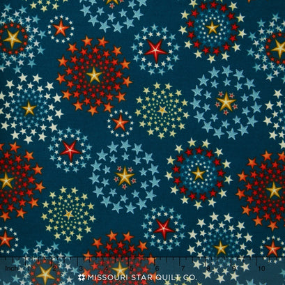 Star Spangled Bandana - Fireworks Navy Yardage