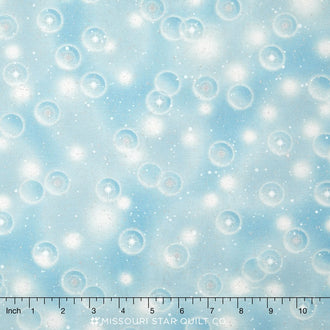 Winter White - Stars Frost Metallic Yardage