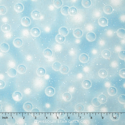 Winter White - Stars Frost Metallic Yardage