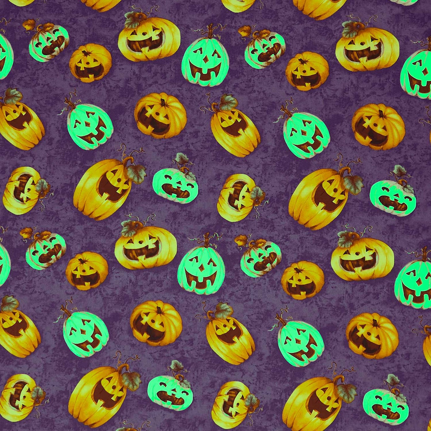 Boo Whoo - Tossed Pumpkins Multi Glow Yardage Alternative View #1
