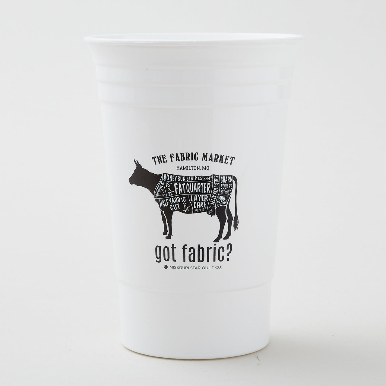 Missouri Star Fabric Cuts Cow 16oz 'Solo' Cup Primary Image