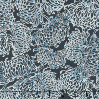 Imperial Collection 14 - Indigo Colorstory Chrysanthemum Indigo Metallic Yardage