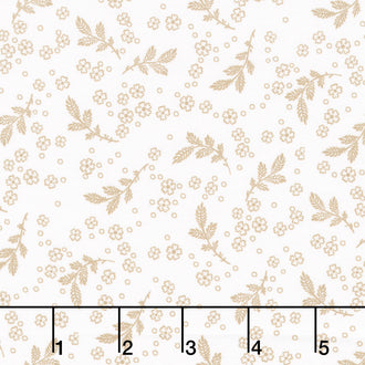 Georgina - Leaves Vintage White Yardage