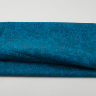 Pen and Ink - Floral Teal 118" Wide 3 Yard Cut
