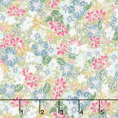 Grandale - Floral Green Yardage