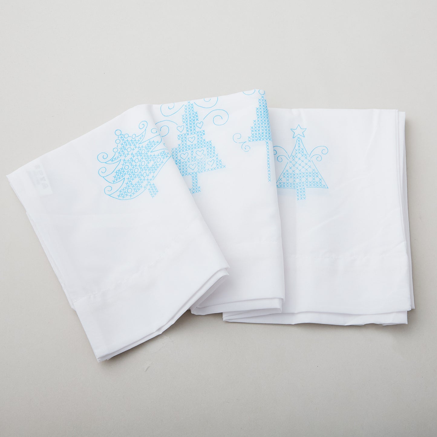 Christmas Trees Embroidery Pillowcase Set Alternative View #1