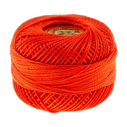 Presencia Perle Cotton Thread Size 8 Bright Orange Red