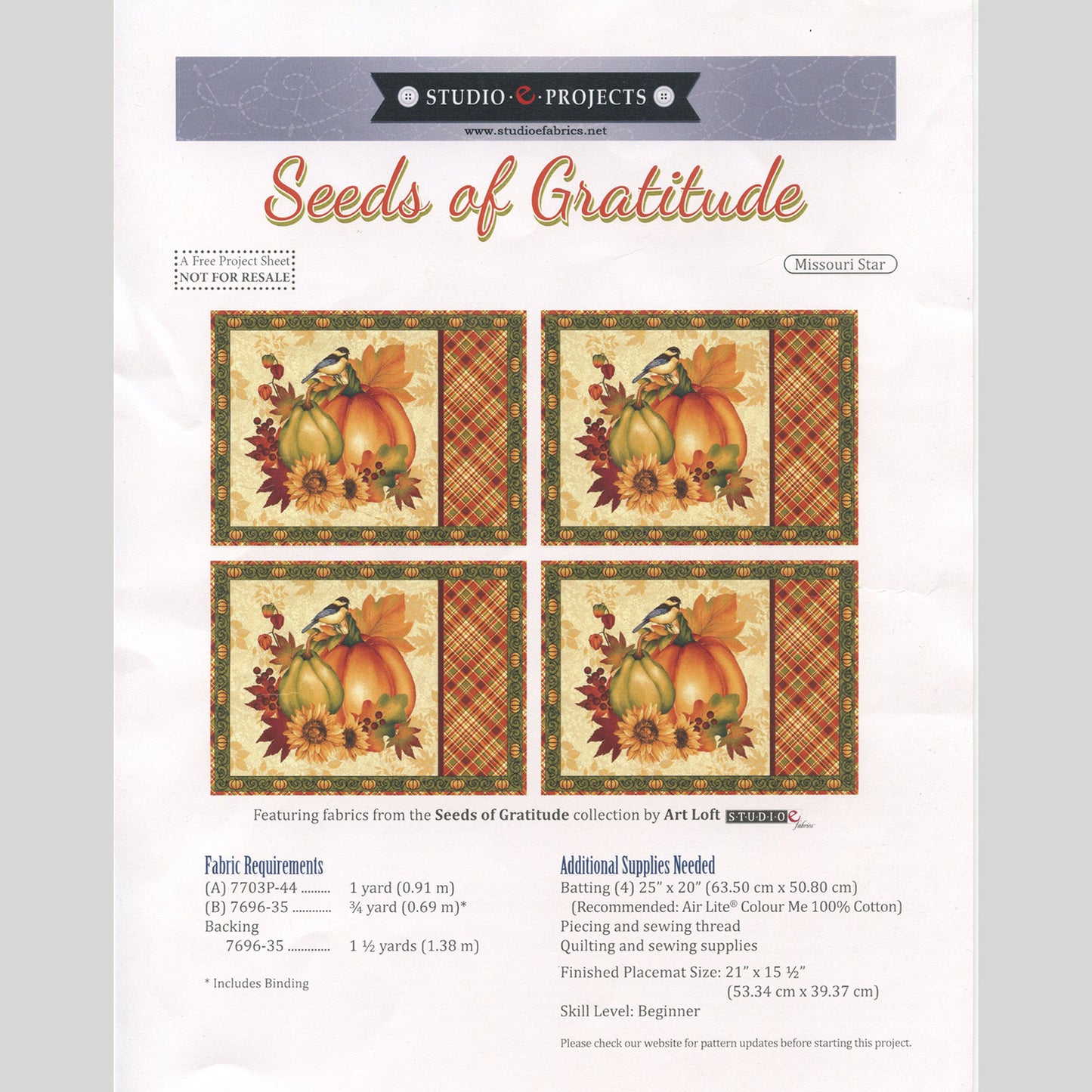 Seeds of Gratitude Placemats Kit Alternative View #6