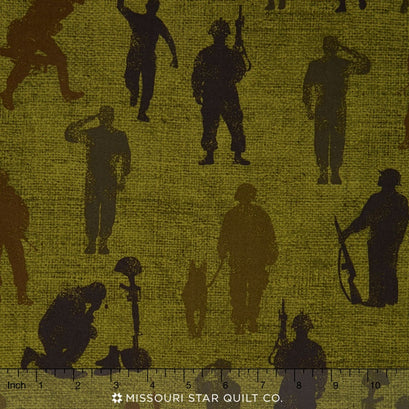 Because of the Brave - Army Green Yardage