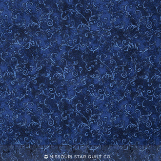 Wilmington Essentials - Filigree Dark Blue 108" Flannel Backing