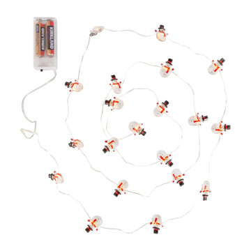 Light String with Snowman Ornaments