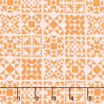Welcome To Quilt Town - Quilt Blocks Orange Yardage