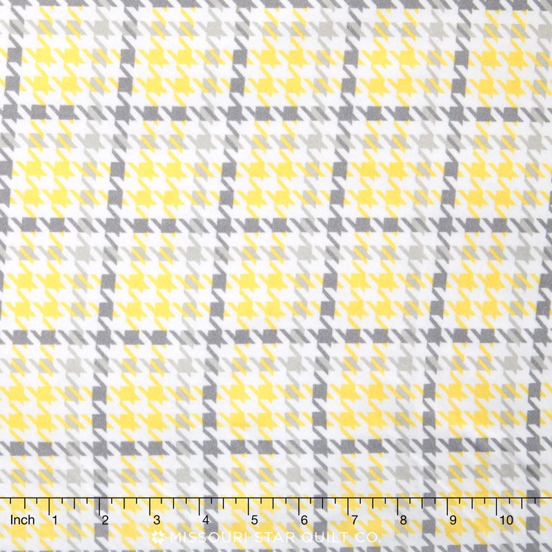 Cozy Cotton Flannels - Houndstooth Yellow Yardage