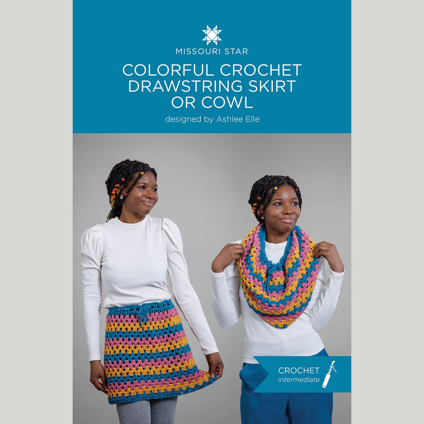 Colorful Crochet Skirt/Cowl - L/1X/2X/3X/4X - Collegiate Crochet Kit Alternative View #1