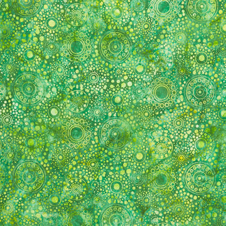 Artisan Batiks - Dotted Medallions Green Yardage