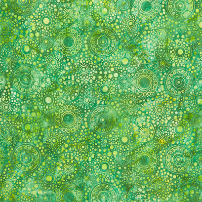 Artisan Batiks - Dotted Medallions Green Yardage
