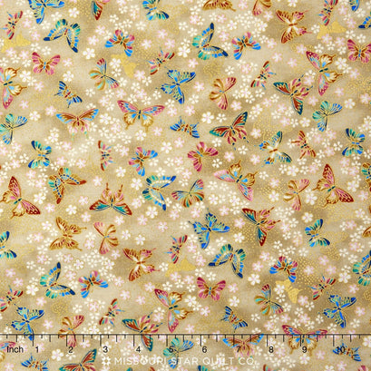 Imperial Collection - Vintage Butterfly Multi Metallic Yardage