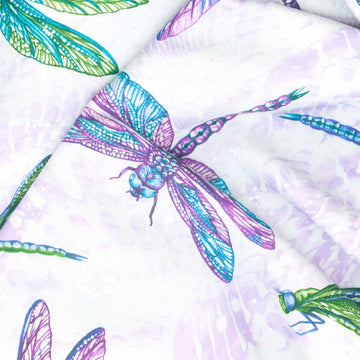 On Dragonfly Wings - Large Dragonfly Light Lavender Yardage Alternative View #1
