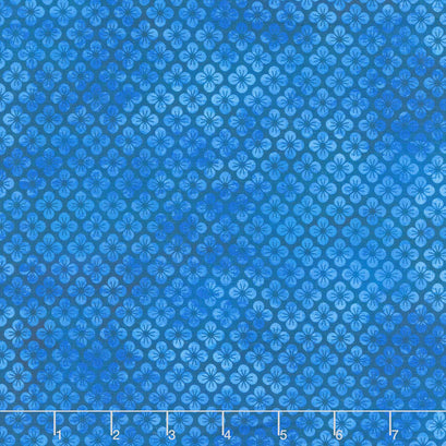 Oriental Gardens - Blossom Blue Digitally Printed Yardage