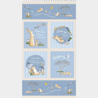 Guess How Much I Love You - Bunnies Denim Panel