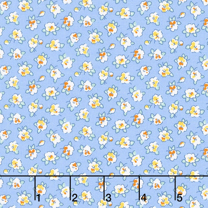 Dolly Jean - Tiny Blossom Blue Yardage