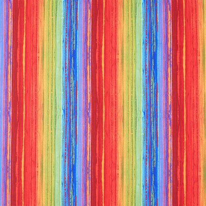 Poppy Dreams - Poppy Stripes Multi Yardage