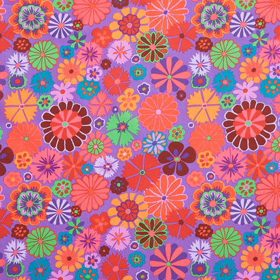 Kaffe Fassett Collective - August 2024 Hot Colorway Folk Flower Red Yardage