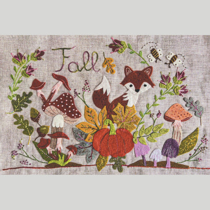 Enchanted Forest Wool Felt Embroidery Appliqué Kit