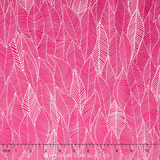 In the Bloom - Leaves Pomegranate Yardage