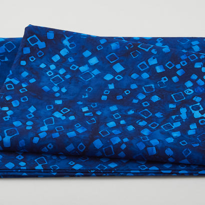 Java Batiks - Square Bubbles Blue 2 Yard Cut