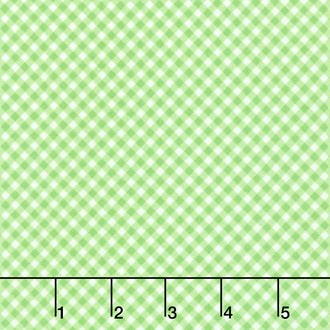 Playtime Flannel - Bias Gingham Green Yardage