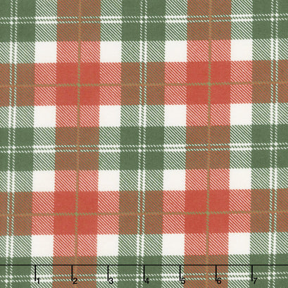 Designer Flannel - Plaid Color Red Green Yardage
