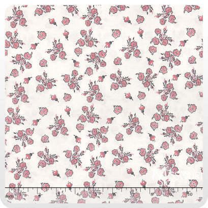 Think Pink - Floral Cream Yardage