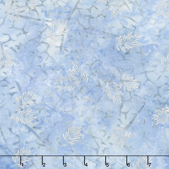 Artisan Batiks - Northwoods 7 Branches Ice Metallic Yardage