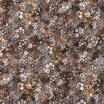 Phantasma Wide - Geometric Walnut Yardage