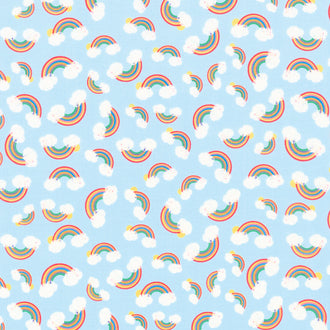 Noah & Friends II - Rainbows Turquoise Yardage