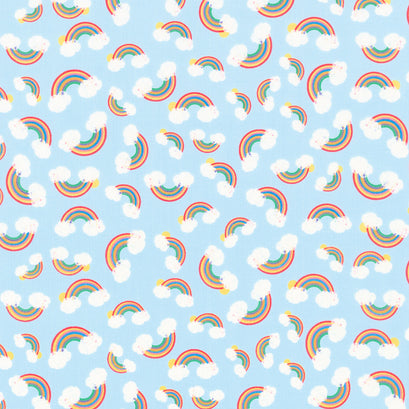 Noah & Friends II - Rainbows Turquoise Yardage