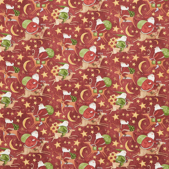 Up on the Housetop - Santa Rides Cranberry Yardage