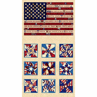 Libertyville - American Folk Flag Cream Panel